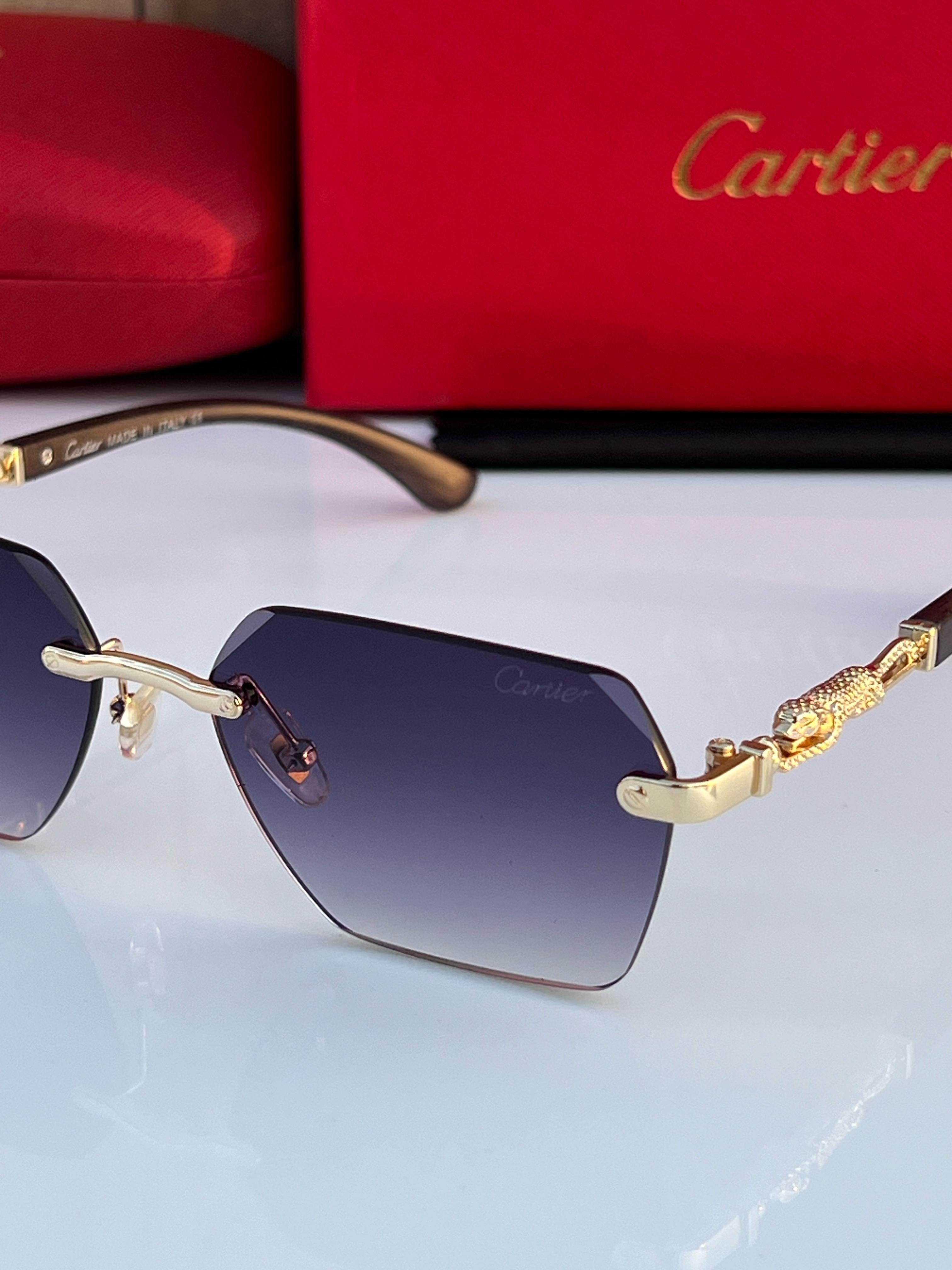 Cart_ier 3078 gold blue sunglass